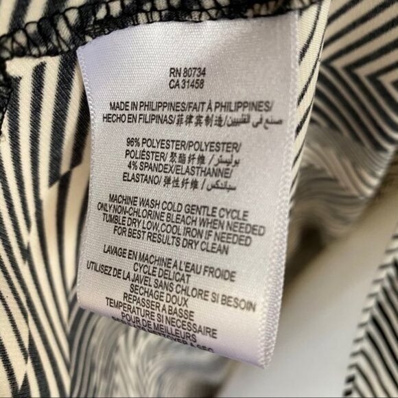 BCB Generation Black Gray White Striped Wrap Short 3/4 Sleeve Dress Size XS - Picture 5 of 10